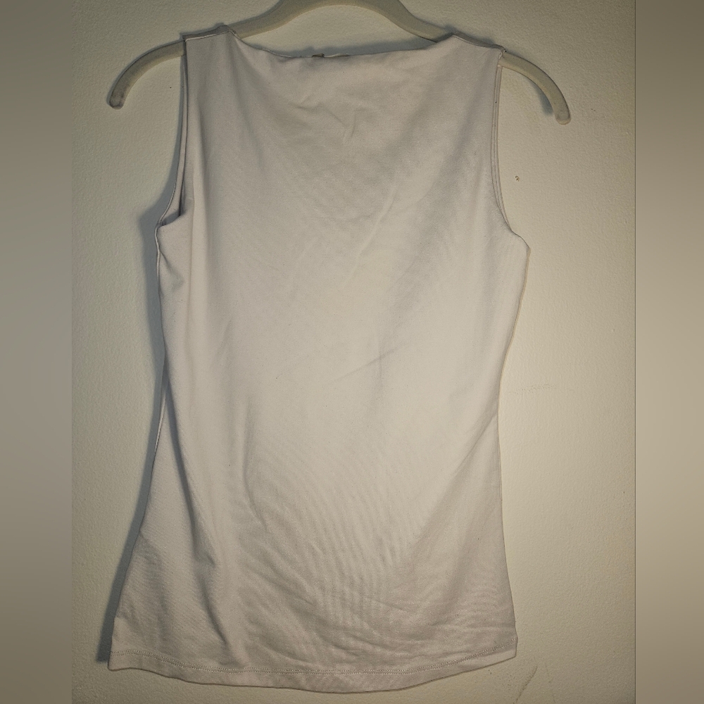Zara Cream Fitted Tank Top with Rounded Neckline - Picture 3 of 3